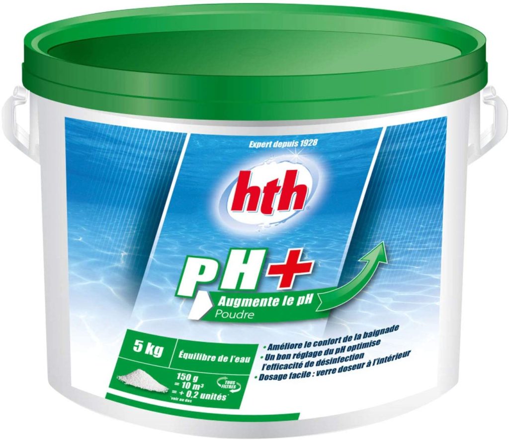 Correcteur de PH trop bas, produit ph+ par HTH augmentation de l'acidité de l'eau correction