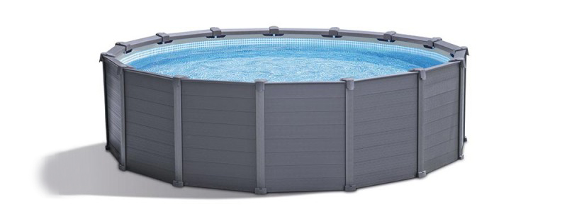 Liste des meilleures piscines tubulaires en vente, voir le modèle 26386fr la graphite de Intex le best fabricant de bassin démontable pas cher.