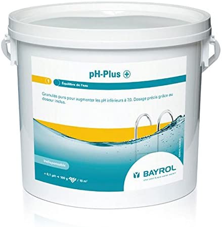 Ph Plus en poudre d'un poids de 5kg Bayrol meilleure marque de solution nettoyante de l'eau gestion des paramètres piscine