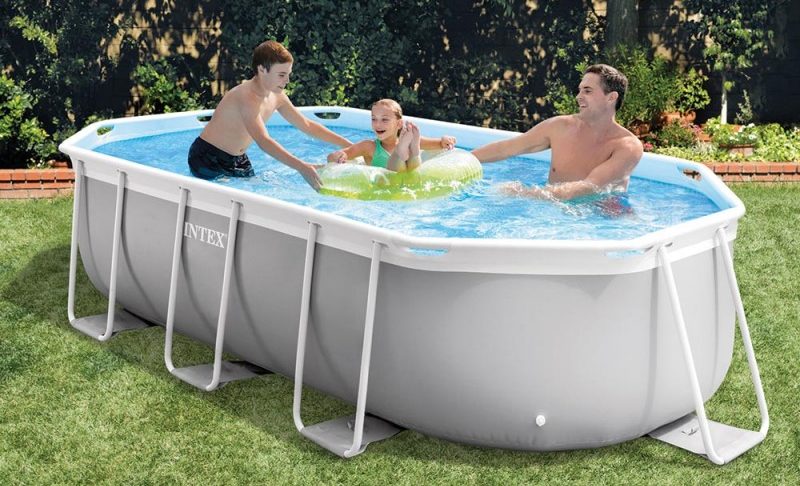 Piscine tubulaire de forme ovale, modèle 26794np prism frame en kit par intex