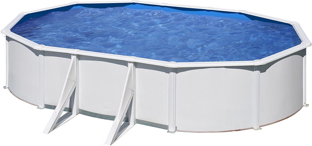 Piscine hors-sol par Gre  modèle Fidji matériel pour contour en acier ovale 6,1 x 3,75 x 1,2 m