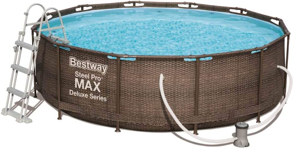 Piscine hors-sol pour le jardin Steel Pro Bestway Deluxe Series effet rotin 3,66 x 1 m