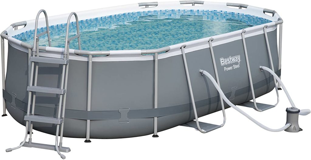 Piscine avec stucture en tube Power Steel Bestway Ovale 4,24 x 2,50 x 1 m - 7250 Litres 56620