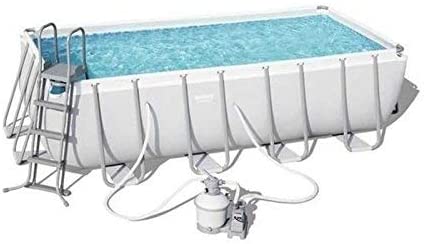 Power Steel forme rectangulaire, fabricant piscine Bestway 4,88  x 2,44 x 122 m - 56671 - Livré avec filtration et échelle de sécurité