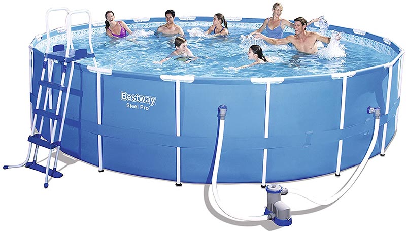 Piscine Steel Pro Bestway, Bassin tubulaire 549 bleu