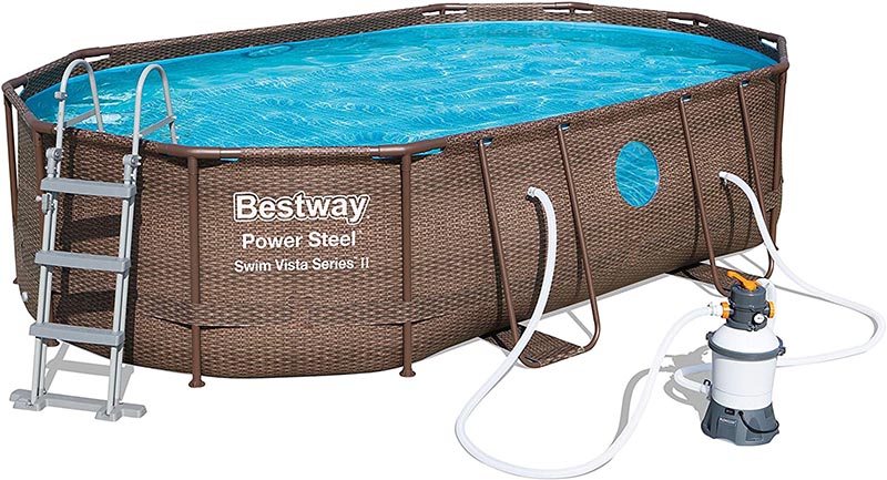 Piscine Tubulaire Ovale Bestway Marron