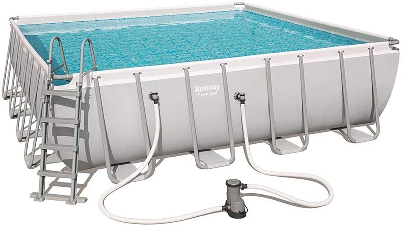 Set : Piscine tubulaire carré Bestway Power Steel